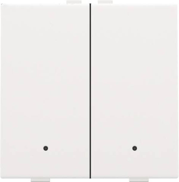Niko Tweevoudige drukknop met led Intense White steel 154-52002