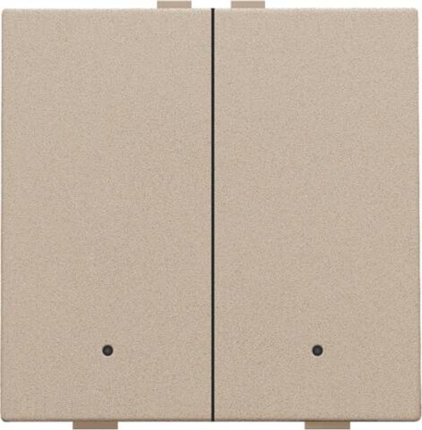 Niko Tweevoudige drukknop met led Intense Champagne steel 157-52002
