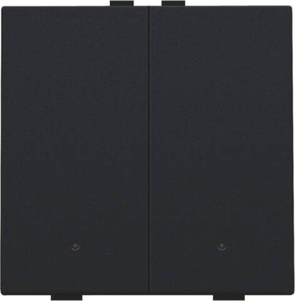 Niko Tweevoudige drukknop met led Intense Black steel 161-52002