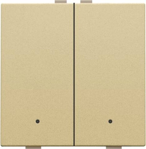 Niko Tweevoudige drukknop met led,Pure Alu look Gold 221-52002