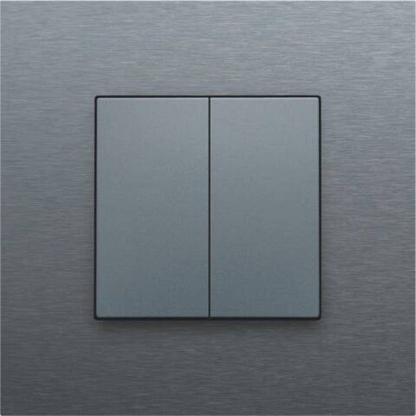 Niko Tweevoudige drukknop Pure Alu Look Grey Steel 220-51002