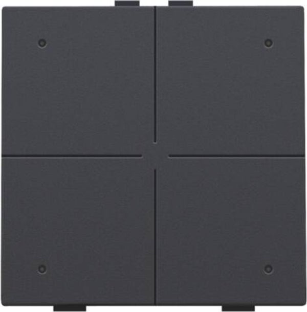 Niko Viervoudige drukknop met led Anthracite 122-52004