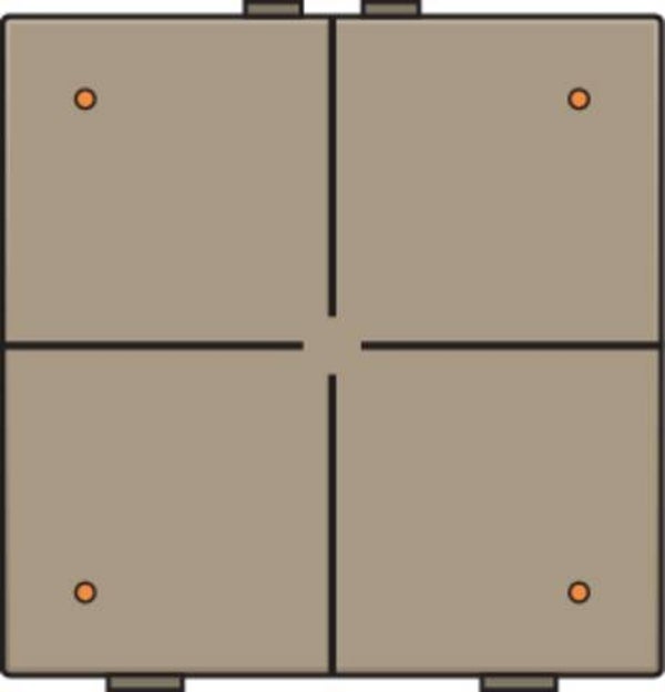 Niko Viervoudige drukknop met led Bronze 123-52004