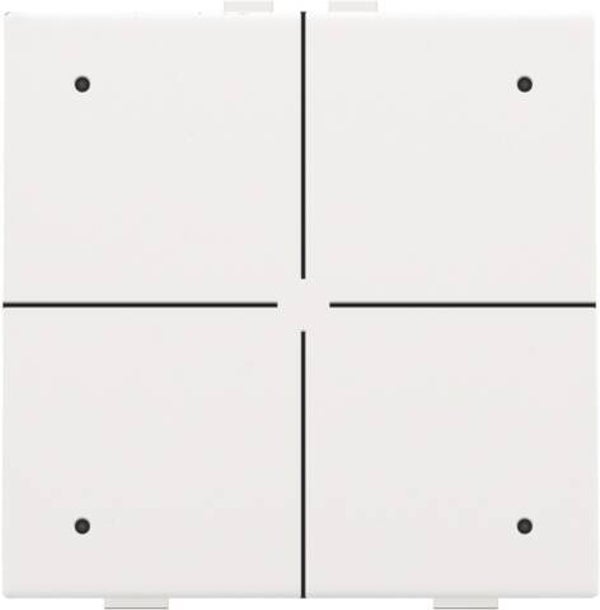 Niko Viervoudige drukknop met led Intense White steel 154-52004