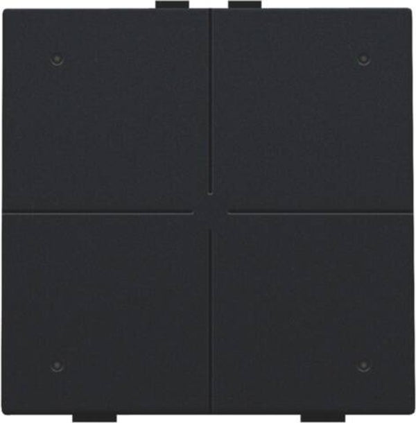 Niko Viervoudige drukknop met led Intense Black steel 161-52004