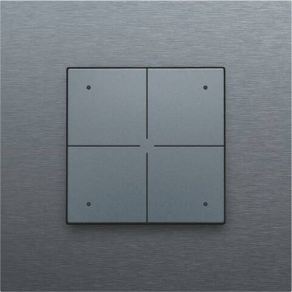 Niko Viervoudige drukknop met led Pure Alu Look Grey Steel 220-52004