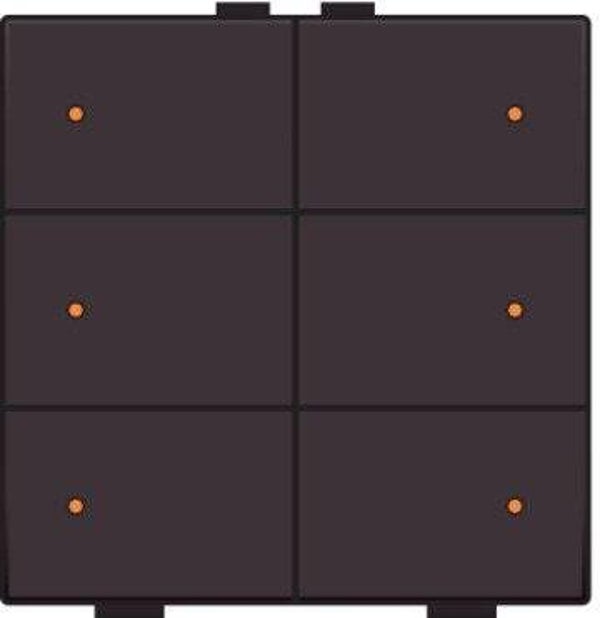Niko Zesvoudige drukknop met led, Dark brown 124-52006