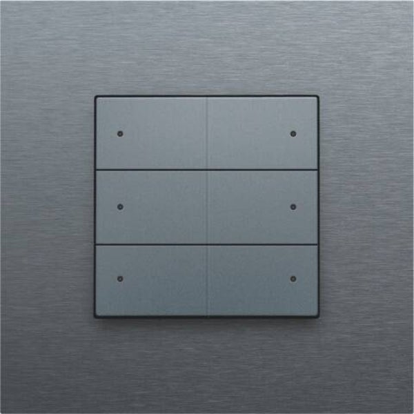 Niko Zesvoudige drukknop met led Pure Alu Look Grey Steel 220-52006