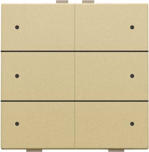 Niko Zesvoudige drukknop met led Pure Alu look Gold 221-52006