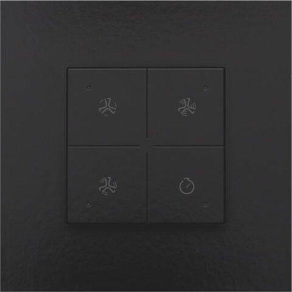 Niko Ventilatiebediening met led Pure Piano Black 200-52054