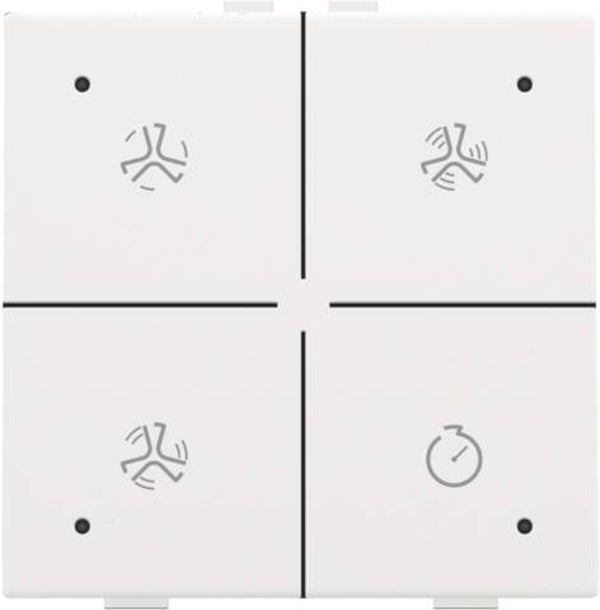 Niko Ventilatiebediening met led Intense White steel 154-52054