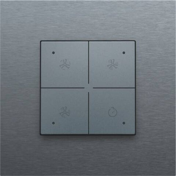 Niko Ventilatiebediening met led Pure Alu Look Grey Steel 220-52054
