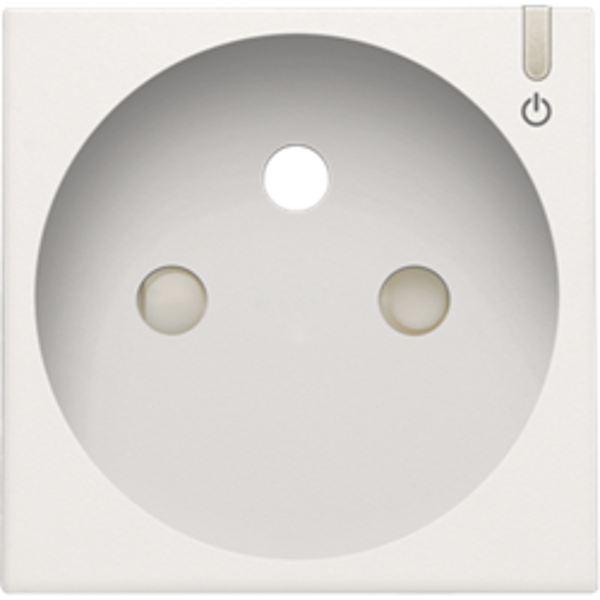 Niko Afwerkingsset geconnecteerd stopcontact white steel 154-66630