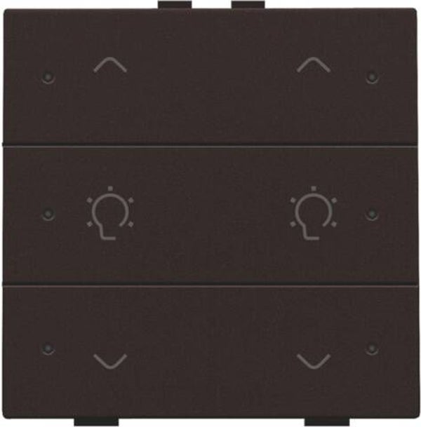 Niko Dubbele dimbediening met led Dark brown 124-52046
