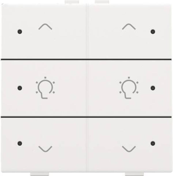 Niko Dubbele dimbediening met led Intense White steel 154-52046