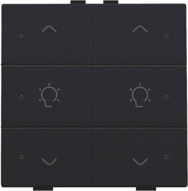 Niko Dubbele dimbediening met led Intense Black steel 161-52046