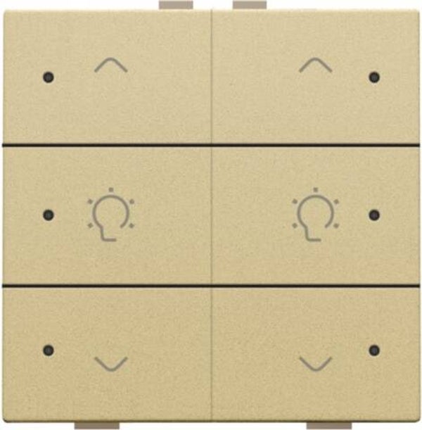 Niko Dubbele dimbediening met led Pure Alu look Gold 221-52046