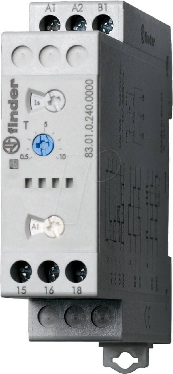 Finder Multifunctioneel tijdrelais 24-240V AC/DC stuurspanning 830102400000