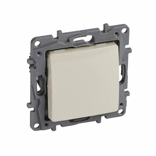 Legrand Niloé Drukknop 6A 250V NO-NG crème met spanklauwen - 664605