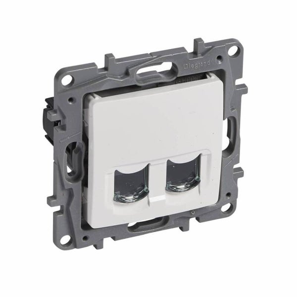 Legrand Niloé dubbele RJ45 contactdoos cat. 6 UTP Wit met spanklem - 664574