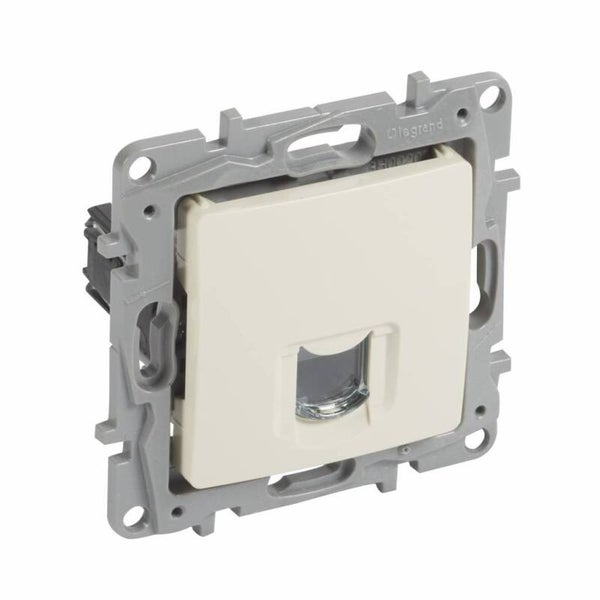 Legrand Niloé Sokkel + afwerkset RJ45 cat. 6 UTP Créme met spanklem- 664673