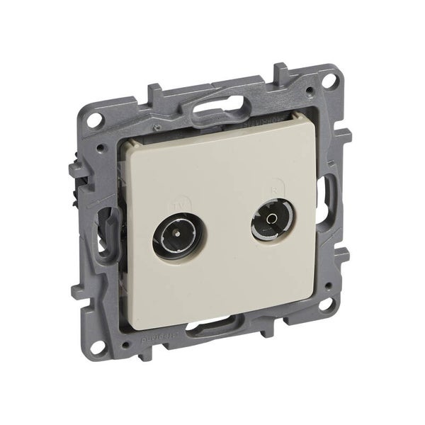 Legrand Niloé contactdoos TV/FM kabelnetwerk Creme met spanklem - 664682