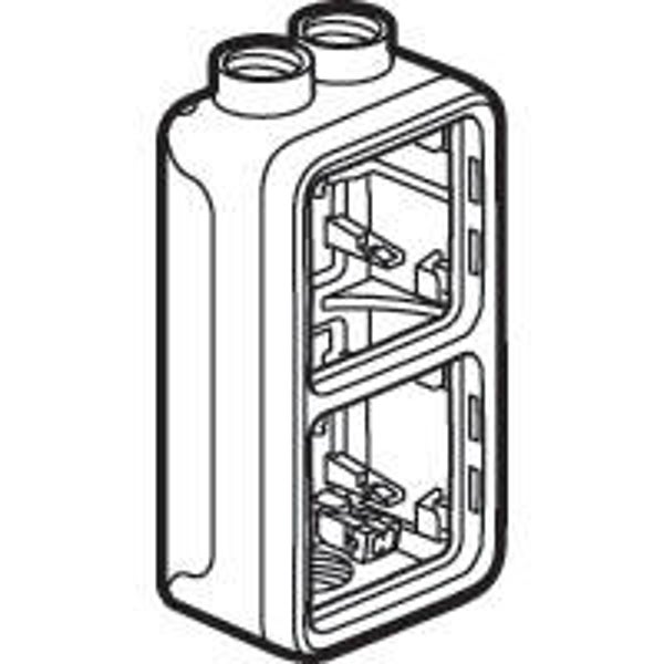 Legrand Plexo 2 verticale opbouwdoos 3 ingangen M20 - 2xboven en 1x onder 69669
