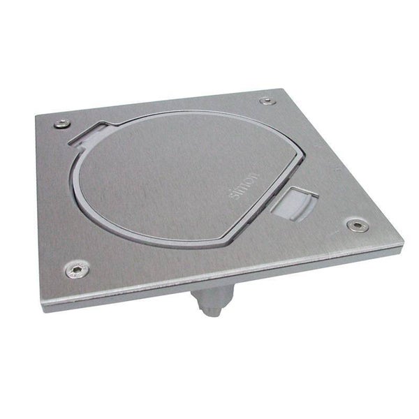 Simon Waterdicht inox leeg vloerstopcontact met standaard sluiting, Voor 1 K45 module KSE0/23/72