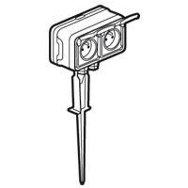 Legrand Plexo Tuinpaal met 2 stopcontacten 69749