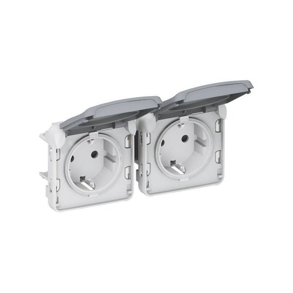 Legrand Plexo Dubbele horizontaal contactdoos 16A-250V - Schuko 69576