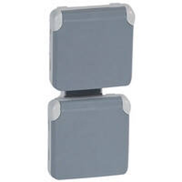 Legrand Plexo Dubbele verticaal contactdoos 16A-250V - Schuko 69577