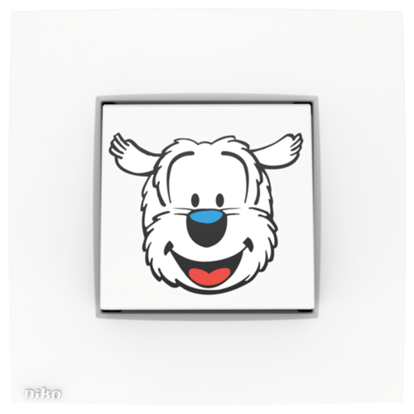 Niko Studio 100 Samson smiles voor 230V enkelvoudige schakelaar 001-12030