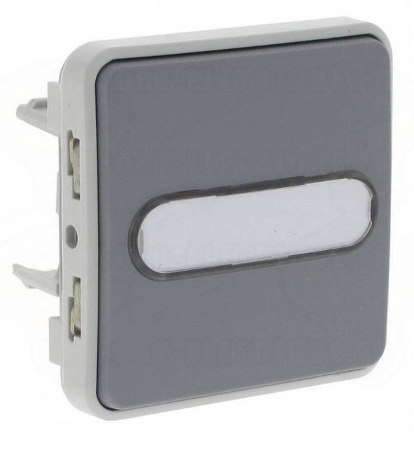 Legrand Plexo Wisseldrukknop verlicht met etikethouder - 10 A 250V 69544