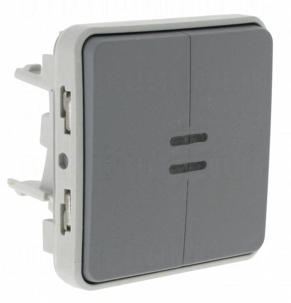 Legrand Plexo Dubbele wisseldrukknop verlicht - 10 A 250V 69546