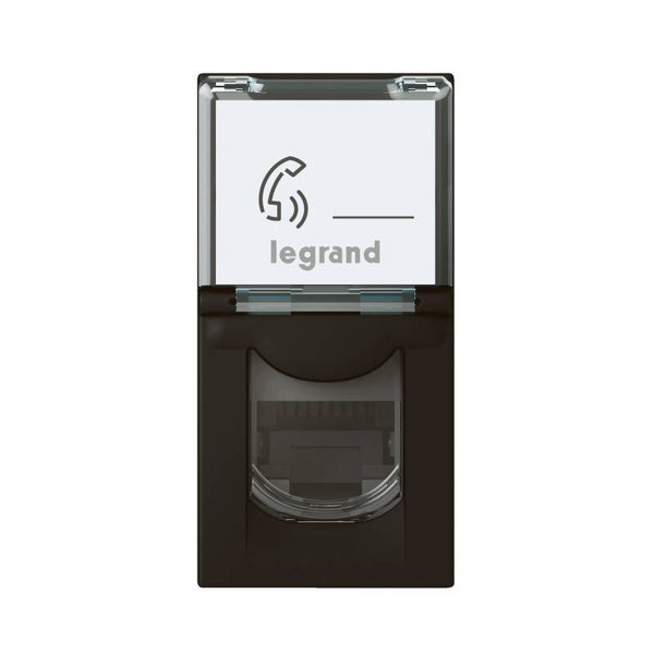 Legrand Mosaic RJ45 contactdoos FTP cat6 1 mod zwart 079162L