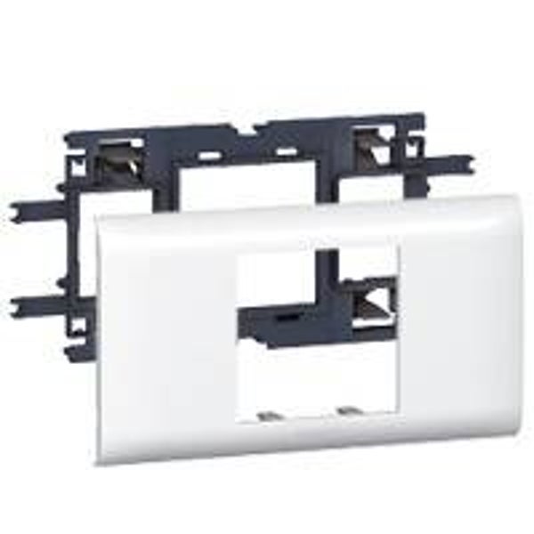 Legrand DLP houder en afdekplaat wit, 2 modules (deksel 65mm) 10952