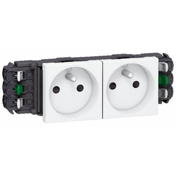 Legrand DLP stopcontact dubbel, wit 4 mod - 077302