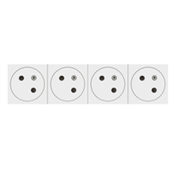 Legrand Mosaic stopcontact 4 voudig Vlak wit - 077144L