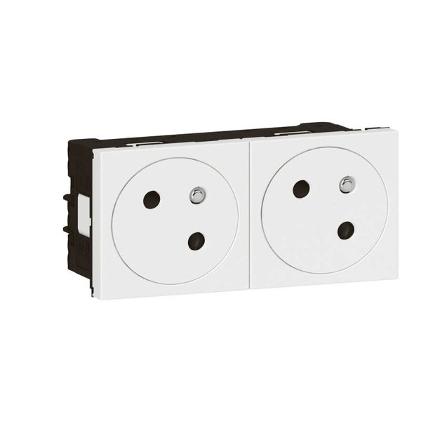 Legrand Mosaic stopcontact tweevoudig wit 077142L