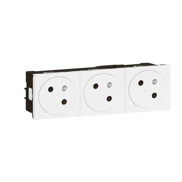 Legrand Mosaic stopcontact drievoudig wit 77143L