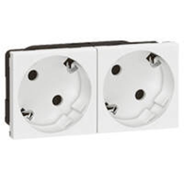 Legrand Mosaic Schuko stopcontact tweevoudig wit 077252