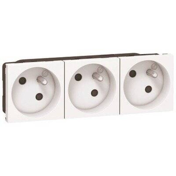 Legrand Mosaic Schuko stopcontact drievoudig wit 077253