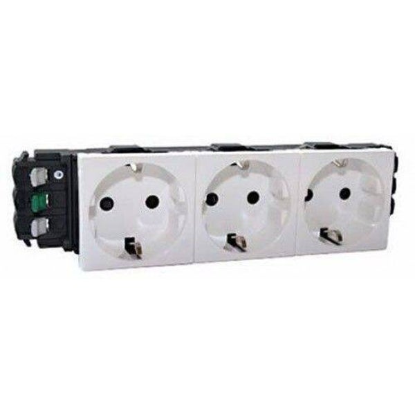 Legrand DLP Schuko stopcontact drievoudig, wit 77403