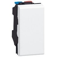 Legrand Mosaic wissel of enkelpolige schakelaar, wit 10A (1 module) 077001
