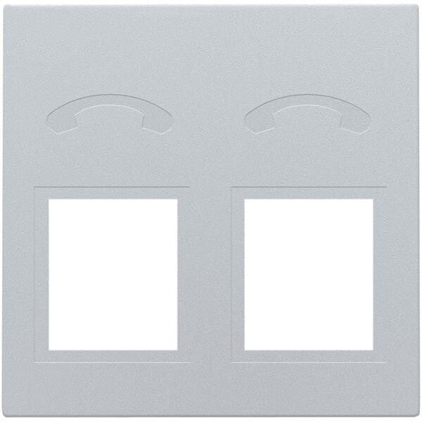 NIKO Centraalplaat voor telefooncontactdoos 5-polig + RJ11 sterling  121-69031