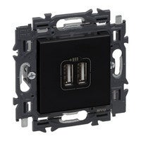 Legrand Valena Next 2 x USB Lader type A SetZwart klauwen - 741734