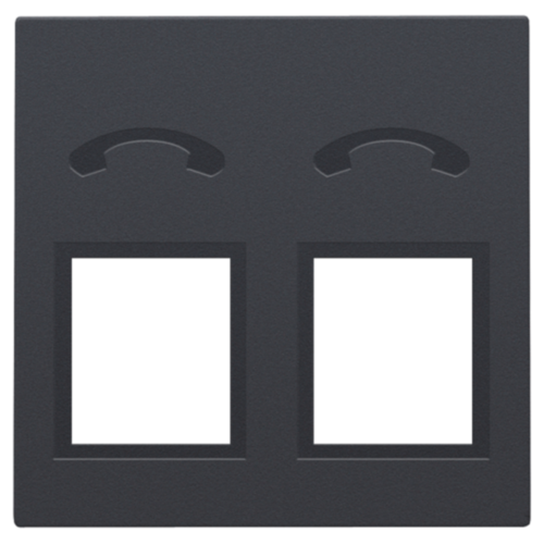 Niko Afwerkingsset voor telefooncontactdoos met 2 RJ11-contacten in parallel anthracite 122-69031