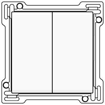 Niko Pure White Coated toets 2-voudig voor Schakelaar of Drukknop 154-61505