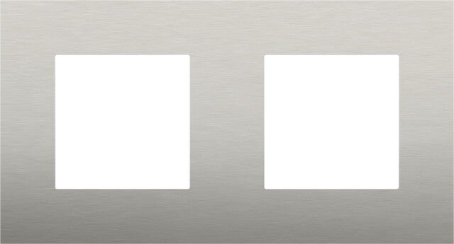 Niko Tweevoudige horizontale afdekplaat, kleur Pure stainless steel on white Niko 250-76800