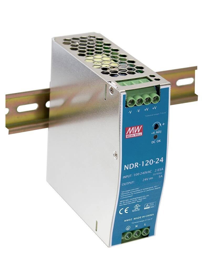 Meanwell Voeding 220V/24V DC 120W 5A  NDR-120-24